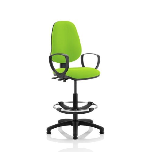 Dynamic Permanent Contact Backrest Task Operator Chair Loop Arms Eclipse II Myrrh Green Seat High Back