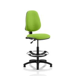 Dynamic Permanent Contact Backrest Task Operator Chair Without Arms Eclipse I Myrrh Green Seat High Back and Hi Rise Draughtsman Kit