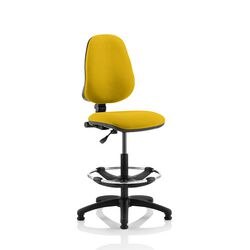 Dynamic Permanent Contact Backrest Task Operator Chair Without Arms Eclipse I Senna Yellow Seat High Back and Hi Rise Draughtsman Kit