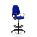 Dynamic Permanent Contact Backrest Task Operator Chair Loop Arms Eclipse II Stevia Blue Seat High Back