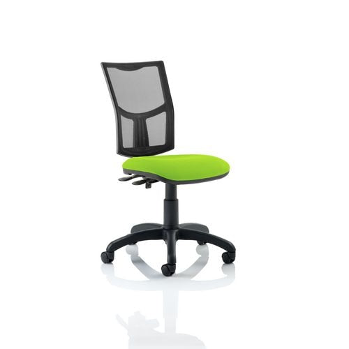 Dynamic Permanent Contact Backrest Task Operator Chair Without Arms Eclipse II Black Back, Myrrh Green Seat Medium Back