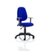 Dynamic Permanent Contact Backrest Task Operator Chair Height Adjustable Arms Eclipse I Stevia Blue Seat High Back