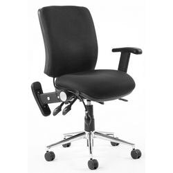 Dynamic Independent Seat & Back Task Operator Chair Folding & Height Adjustable Arms Chiro Black Seat Without Headrest Medium Back