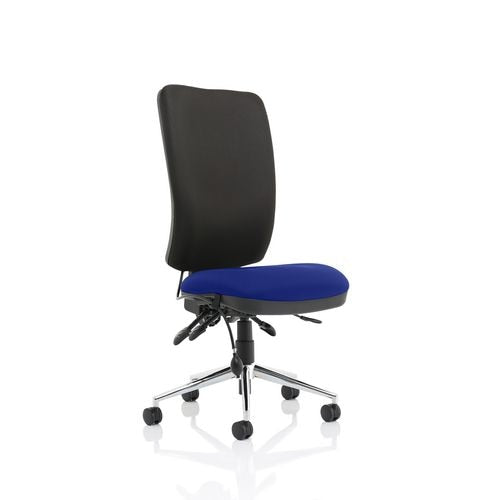 Dynamic Independent Seat & Back Task Operator Chair Without Arms Chiro Black Back, Stevia Blue Seat High Back