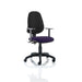 Dynamic Tilt & Lock Task Operator Chair Height Adjustable Arms Eclipse Plus II Black Back, Tansy Purple Seat High Back