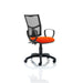 Dynamic Permanent Contact Backrest Task Operator Chair Loop Arms Eclipse II Tabasco Red Seat Medium Back