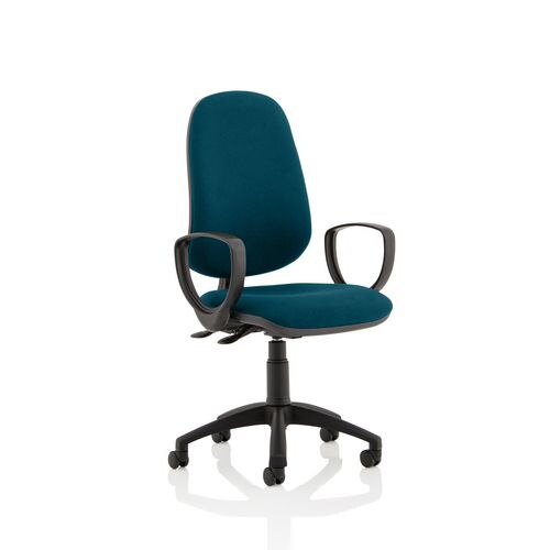 Dynamic Tilt & Lock Task Operator Chair Loop Arms Eclipse Plus ll Maringa Teal Seat High Back