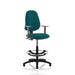 Dynamic Permanent Contact Backrest Task Operator Chair Height Adjustable Arms Eclipse II Maringa Teal Seat High Back