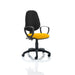 Dynamic Permanent Contact Backrest Task Operator Chair Loop Arms Eclipse II Black Back, Senna Yellow Seat Without Headrest High Back