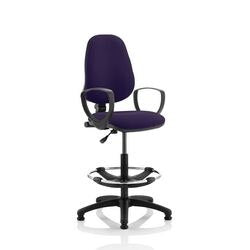 Dynamic Permanent Contact Backrest Task Operator Chair Loop Arms Eclipse I Tansy purple Seat Without Headrest High Back and Hi Rise Draughtsman Kit