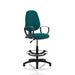 Dynamic Permanent Contact Backrest Task Operator Chair Loop Arms Eclipse I Maringa Teal Seat Without Headrest High Back