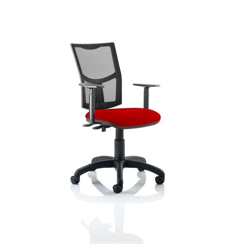 Dynamic Permanent Contact Backrest Task Operator Chair Height Adjustable Arms Eclipse II Black Back, Bergamot Cherry Seat Without Headrest