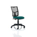 Dynamic Permanent Contact Backrest Task Operator Chair Without Arms Eclipse II Black Back, Maringa Teal Seat Without Headrest Medium Back