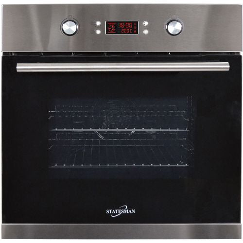 Statesman Built-In Multifunction BSM60SS Fan Oven 8 Cooking Functions Stainless Steel Black