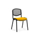 Dynamic Stacking Chair ISO Black Frame Mesh Back Senna Yellow Fabric Seat Pack of 4 Without Arms