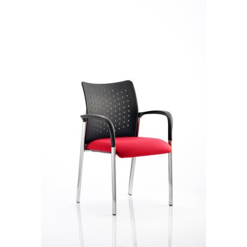 Dynamic Visitor Chair Fixed Armrest Academy Seat Bergamot Cherry