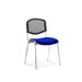 Dynamic Stacking Chair ISO Chrome Frame Mesh Back Stevia Blue Fabric Seat Pack of 4 Without Arms