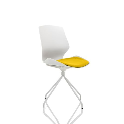 Dynamic Visitor Chair Florence Spindle Seat Senna Yellow Without Arms Fabric