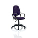 Dynamic Permanent Contact Backrest Task Operator Chair Loop Arms Without Headrest High Back Eclipse I Tansy purple