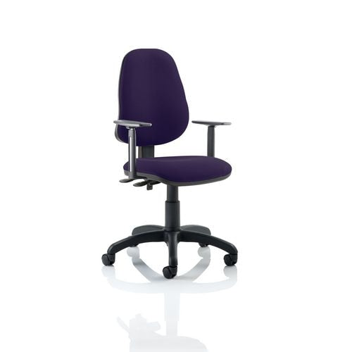 Dynamic Permanent Contact Backrest Task Operator Chair Height Adjustable Arms Eclipse I Tansy Purple Seat Without Headrest High Back