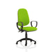 Dynamic Permanent Contact Backrest Task Operator Chair Loop Arms Eclipse II Myrrh Green Seat Without Headrest High Back