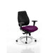 Dynamic Synchro Tilt Posture Chair Multi-Functional Arms Chiro Plus Tansy Purple Seat Optional Headrest High Back Black Fabric