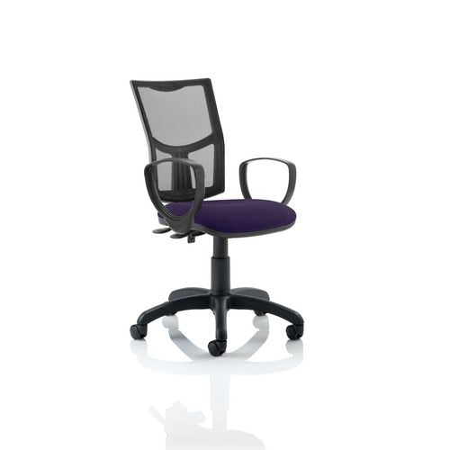 Dynamic Permanent Contact Backrest Task Operator Chair Loop Arms Eclipse II Black Back, Tansy purple Seat Without Headrest Medium Back