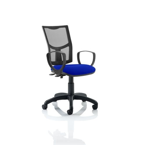 Dynamic Permanent Contact Backrest Task Operator Chair Loop Arms Eclipse II Black Back, Stevia Blue Seat Without Headrest Medium Back