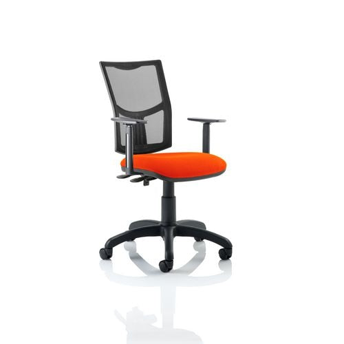 Dynamic Permanent Contact Backrest Task Operator Chair Height Adjustable Arms Eclipse II Black Back, Stevia Blue Seat