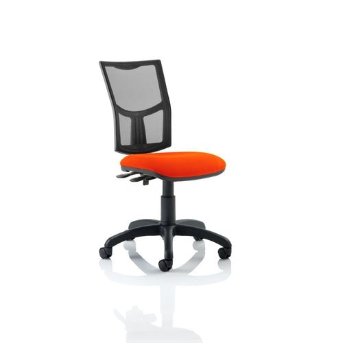 Dynamic Permanent Contact Backrest Task Operator Chair Without Arms Eclipse II Black Back, Orange Seat Without Headrest High Back