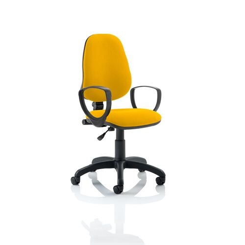 Dynamic Permanent Contact Backrest Task Operator Chair Loop Arms Eclipse I Senna Yellow Seat Without Headrest High Back