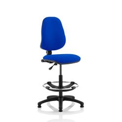 Dynamic Permanent Contact Backrest Task Operator Chair Without Arms Eclipse I Blue Seat Without Headrest High Back and Hi Rise Draughtsman Kit