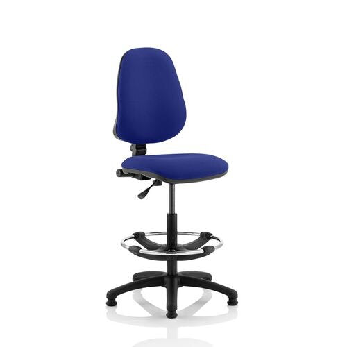 Dynamic Permanent Contact Backrest Task Operator Chair Without Arms Eclipse I Stevia Blue Seat Without Headrest High Back