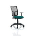 Dynamic Tilt & Lock Task Operator Chair Height Adjustable Arms Eclipse Plus II Black Back, Maringa Teal Seat Without Headrest Medium Back