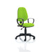 Dynamic Permanent Contact Backrest Task Operator Chair Loop Arms Eclipse I Myrrh Green Seat Without Headrest High Back