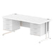 Dynamic Rectangular Office Desk White MFC Cantilever Leg White Frame Impulse 2 x 3 Drawer Fixed Ped 1800 x 800 x 730mm