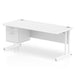 Dynamic Rectangular Office Desk White MFC Cantilever Leg White Frame Impulse 1 x 2 Drawer Fixed Ped 1800 x 800 x 730mm