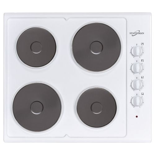 Statesman 4 Zone ESH630WH Electric Hob Overheat Protection Metal White