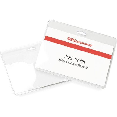 Office Depot Name Badge No Clip PVC Landscape 90 x 60mm Pack of 10