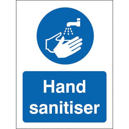 Stewart Superior Health and Safety Sign Hand Sanitiser Vinyl Blue, White 20 x 15 cm