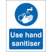 Health and Safety Sign Use hand sanitiser Vinyl Blue,White 20 x 15 cm