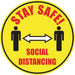 Stewart Superior Floor Sign Stay safe, social distancing Vinyl 30 x 30 cm Pack of 2