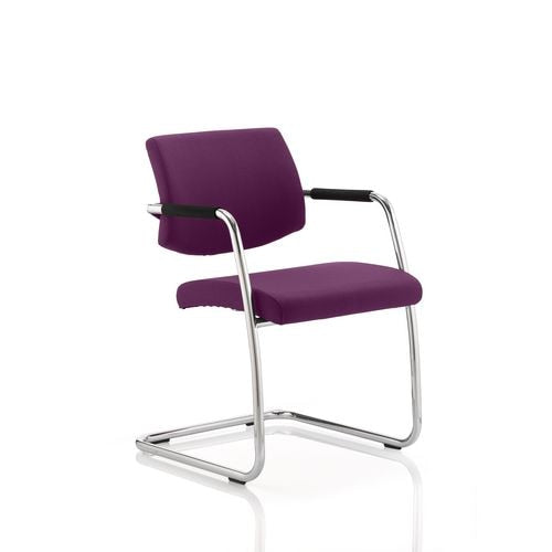 Dynamic Visitor Chair Fixed Armrest Havanna Seat Tansy Purple Fabric