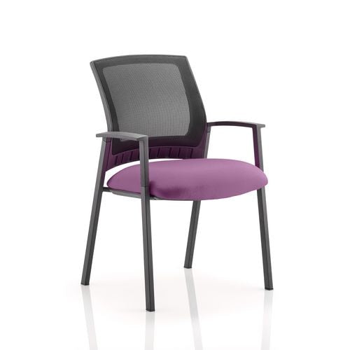 Dynamic Visitor Chair Fixed Armrest Metro Seat Tansy Purple Fabric