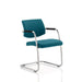 Dynamic Visitor Chair Fixed Armrest Havanna Seat Maringa Teal Fabric