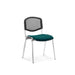 Dynamic Stacking Chair ISO Chrome Frame Mesh Back Maringa Teal Fabric Seat Pack of 4 Without Arms