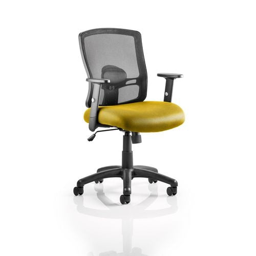 Dynamic Basic Tilt Task Operator Chair Height Adjustable Arms Portland Senna Yellow Seat Without Headrest Medium Back