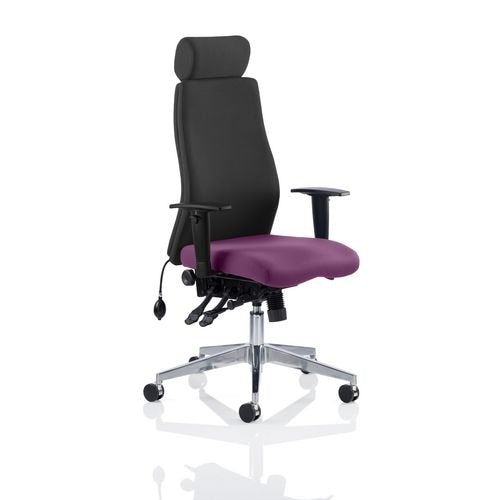 Dynamic Independent Seat & Back Posture Chair Height Adjustable Arms Onyx Ergo Tansy purple Seat Without Headrest High Back