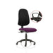 Dynamic Independent Seat & Back Task Operator Chair Loop Arms Eclipse Plus XL Black Back, Tansy purple Seat Without Headrest High Back