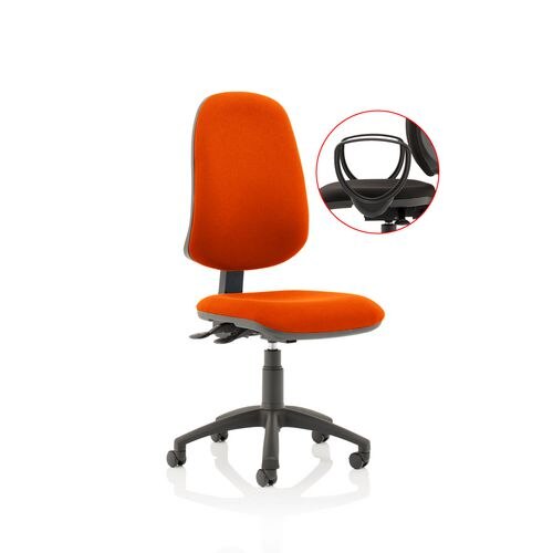 Dynamic Independent Seat & Back Task Operator Chair Loop Arms Eclipse Plus XL Tabasco red Seat Without Headrest High Back